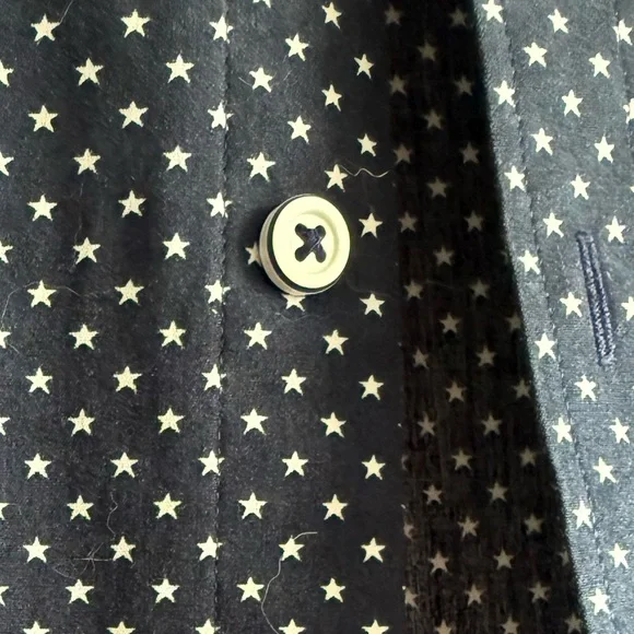 Express Men's Dark Blue Shirt with White Stars - Picture 2 of 6